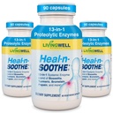 HEAL-N-SOOTHE 합동 지원 보충교재 - Boswellia, Turmeric & Ginger와 더불어 Bromelain & Papain 같이 Proteolytic 효소는 단백질 소화 기능 & 몸 방위 Wellness- 90 조사 (3 팩)를 승진시킵니다