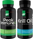 Daiwa Peak Immune 4 - 천연 면역 시스템 부스터 + Daiwa Krill 오일 - 오메가 3 크릴 오일 캡슐