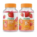 Lifeable 아연 50mg + 비타민 D 5000 IU, Gummies 번들 - 훌륭한 타스팅, 비타민 보충, 글루텐 무료, GMO 무료, Chewable Gummy