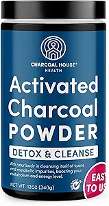Charcoal House Detox와 Cleanse USP 의학 급료 야자열매 포탄은 Charcoal 분말을 활성화했습니다 - 높은 Adsorptive & 빠른 Acting 수용량 - 분말, 식용 & 영양 - 24 oz