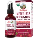 MaryRuth Organics Vitamin B12 Liquid Spray | Vegan, Non-GMO, Gluten-Free | USDA Organic Supplement | 에너지 및 자연 시스템 지원 | 여성 및 남성용 B12 비타민 | 720 mcg | 1 Fl Oz