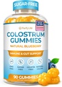 Sugar-Free Colostrum Gummies (1500mg) 인간을 위한 Bovine Colostrum, Gut 건강, 누출 Gut 수선, 면역 지원, 피부 건강 - 봉사 당 35% IgG