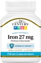 21 세기 철 27 Mg 철 글루코트 정제, 110Count