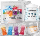 Celtic 소금 Electrolytes 분말 소포 + Creatine Monohydrate 분말 보충교재 + Turkesterone & Tongkat Ali 1000mg 보충교재