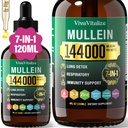 Lungs를 위한 Mullein 하락, 폐를 위한 144000mg Mullein 잎 추출물 & 호흡 기능 건강한 호흡 면역 체계, 자연적인 초본 보충교재 설탕 & 알콜 자유로운, 120 일 공급