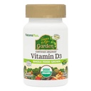 NaturesPlus Life Garden 비타민 D3-60 Vegan 캡슐, 3 팩 - 면역 시스템 지원 - 인증 유기, 비 GMO, 글루텐 무료 - 90 총 서빙