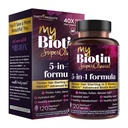 순수성 제품 MyBiotin SuperClinical 새로운 5-in-1 엘리트 Multivitamin + MB40X Biotin 모체 매일 다 - 3 주에서 시작하는 더 두꺼운 머리 - 40X 더 가용 대 정규적인 머리 피부 못 - 120의 탭