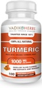 Vadik 허브 유기 심황 쿠르쿠민 1000 mg | (100 vegicaps) | 미국에서 만든 | Trusted since 1971