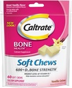 Caltrate 600+D3, 칼슘 및 비타민 D3 보충교재 연약한 Chews, 600mg (Vanilla Crème 풍미, 60 조사)
