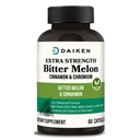 DAIKEN Bitter Melon, Cinnamon & Chromium, 90,000 mg Equivalent Per 서빙 추가 강도, 100 % 채식 Bitter Melon 캡슐 Cinnamon Chromium & 아연, 60 캡슐