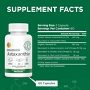 뉴질랜드 - Microalgae Haematococcus Pluvialis의 Astaxanthin 12mg - 60 소프트 젤 - GMO & 글루텐 무료 - 산화 방지제 - 합동 이동성 & 포스트 운동 회복, 피부 & 눈 건강 지원