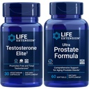 Life Extension Testosterone Elite, 30 채식 캡슐 | Ultra Prostate Formula, 60 softgels | 건강한 전립선, 테스토스테론 생산 지원, 남성용 보충제