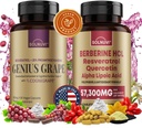 Neuro Defense Bundle: Berberine & Resveratrol Complex - 임상 시험된 Cognigrape, Quercetin, 알파 Lipoic 산 - 뇌 건강 & 산화 방지제 지원 - 비 GMO, 글루텐 자유로운, Vegan 보충교재