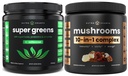 NutraChamps Super Greens Unflavored & Super Mushrooms: 궁극적 인 두뇌, Gut & Body Boost