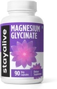 STAY ALIVE Chelated 마그네슘 글리세라이드 500mg, 높은 흡수, 90 캡슐, 100% 순수한 글리세라이드 분말, 여성과 남자를 위한 여분 힘 마그네슘 보충교재, 비 GMO & 글루텐 자유로운 알약