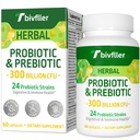 여성 남성을위한 프로 바이오 틱스 - 300 억 CFU, 24 Strains Probiotic + 15 유기 허브 프리 바이오 틱스 혼합, 사전 및 프로 바이오 틱스, 소화 건강, 면역 및 구트, Diarrhea, Bloating, Vegan, 2 개월 공급