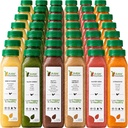 익지않는 샘에 의해 세척하는 7 일 단백질 주스, 모든 자연적인 익지않는 Detox Cleanse, 찬 눌러진 과일, 야채, 바닐라 및 초콜렛 풍미, 맛있고 Energizing, 42의 병 12oz, 3 생강 탄
