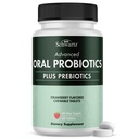 Prebiotics를 가진 구두 Probiotics 보충교재 - 성인을 위한 건강한 이 Gums 입 및 신선한 무취 숨을 지원하십시오 - 딸기 맛을 내는 Chewable 치과 Probiotic (60의 정제, 60의 일 공급)
