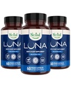 Nested Naturals Luna Melatonin Free, 초본 수면 보충 W / Chamomile, Valerian, L-Theanine, 180 Vegan 캡슐 (60 캡슐)