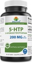 서빙 당 Brieofood 5-HTP 200mg - 240 캡슐 - 건강한 휴식을위한 5-Hydroxytryptophan - 3rd Party Lab 테스트