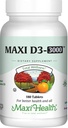 Maxi 건강 비타민 D3 3000 IU 75 mcg 비타민 D 보충 건강한 뼈, 치아, 면역 지원 - VIT D3 보충 쉽게 삼키기 비 GMO, 남성과 여성을위한 보충 – 코셔 (180 정제)