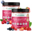 Adndale 180 CT 마그네슘 글리세라이드 Gummies 400 mg/Serv, Ashwagandha, Magnesium Malate & Taurate, 성인 & 아이를 위한 설탕 자유로운 Chews.