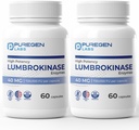 Puregen Labs Lumbrokinase 40mg per Capsule High Potency Supplement | High Activity Lumbrokinase Enzymes | No Harmful additives | Non-GMO | 글루텐 프리 | 미국 - 총 120 채식 캡슐