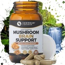 버섯 보충교재 뇌 지원 | 유기 사자 Mane, Cordyceps, Ginkgo 잎, Gotu Kola + 더 많은 | 자연적인 초본 보충교재 (60의 캡슐)