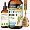BIO KRAUTER Licorice Root Tincture - 소화 지원을위한 Licorice 뿌리 추출물 - 알코올 및 설탕 무료 - Vegan Drops 4 Fl.Oz.