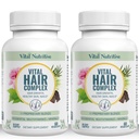 Vital Hair Complex - 여성과 남성을위한 헤어 성장 비타민 - 비타민 B - 건강한 헤어 스킨 및 손톱을위한 헤어 성장 보충 -Hormone & 글루텐 무료 - 여성 비타민