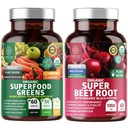 수 1개의 영양 N1N 프리미엄과 유기 Superfood 녹색과 뇌성 및 산화 방지제 지원을 위한 사탕 뿌리 정제, 알파, Spirulina 및 배리 잔디로 포장해, 120의 정제