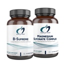 건강 마그네슘 글리세라이드 복합체 설계 (60 캡슐) & B-Supreme (60 캡슐) 번들 - B 비타민 복합체와 높은 흡수 마그네슘 보충