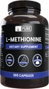PURE ORIGINAL INGREDIENTS L-Methionine (365 캡슐) 마그네슘 또는 쌀 필러 없음, 항상 순수, 실험실 검증