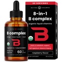 USDA 유기농 비타민 B 복합액류 | B1, B2, B3, B6, B7, B9, 메틸 B12, 성인용 B12 드랍 | Vegan Berry 맛 2oz | 60 인분 / 2 개월 공급