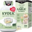 Maxi Health Kyolic Organic Garlic Supplement - Immune 지원을위한 Kyolic Aged Garlic 추출물이있는 Kosher Garlic 정제 - 채식 마늘 알약 (360 개)