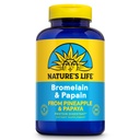 Nature's Life Bromelain & Papain | 소화 지원 및 편안함을 위한 Proteolytic 효소 | Pineapple & Papaya | 250mg (250 CT)