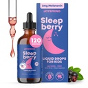 JoySpring SleepBerry - 어린이 멜라토닌 액체 - D3 및 Elderberry가있는 3MG 멜라토닌 - 어린이 및 청소년을위한 설탕 무료 액체 - Gentle Natural Sleep Support Formula (4 fl oz)