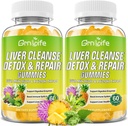 밀크 엉겅퀴 3000mg, 댄 델리온, Artichoke, Sugar Free Liver Detox Gummies, 파인애플 맛과 함께 24in-1 간장 건강 보충 - 120 조사