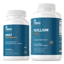 Tobias 성인 Multivitamin & Psyllium 매일 지원 에너지, Immunity & 42 과일과 건강한 Bowel 운동 & Vegatables, Psllium Husk, Bentonite Clay, Flaxseed & 천연 성분