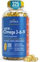Omega 3-6-9 규정식 보충교재 (325 ct.) - 시각 기능 및 눈 건강을 승진시킵니다 - 심장, 심장 혈관 건강, 건강한 피부, 머리 및 전반적인 건강 (Omega 3-6-9)를 지원하십시오