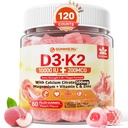 비타민 D3 K2는 500mg 칼슘 + K2 (MK-7) 200mcg, 마그네슘, 비타민 C & 아연, 여분 강도를 가진 Gummies 5000IU/10,000 IU를 채웠습니다 - Bones 근육 이, Vegan - 2의 팩