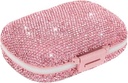 귀여운 알약 주최자 작은 블링 알약 케이스 Purse Medicine Vitamin Container Holder Daily Pill Box Container for Women Travel Medicine Kit(Pink)