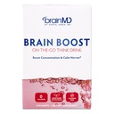 BRAINMD Dr Amen Brain Boost On The Go - 10 Packets, Berry flavor - Nootropic 음료 분말, Focus, Clarity & Mental Energy 홍보 - 카페인 무료, 글루텐 무료 - 10 서빙