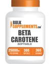 BulkSupplements.com 베타 카로틴 25000 IU Softgels - 비타민 A 보충물, 베타 카로틴 보충 교재 - 눈 지원, 글루텐 무료, 서빙 당 1 Softgel, 365 개 (팩 1)