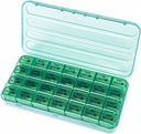28 일 월간 알약 주최자 - 4 Week Pill Box 1 Time a Day, 7 Day Medicine Organizer Box, 비타민, 생선 기름을위한 여행 알약 용기 (Olive Green)