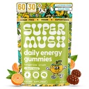 에너지 버섯 Gummies - Cordyceps, Rhodiola, L-Theanine, Maca - Vegan & Sugar-Free - Energy, Focus, Stamina, Stress Reduction - 60 Gummies (30 서빙)