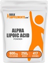 BulkSupplements.com 알파 Lipoic 산성 분말 - ALA 보충교재, 산화 방지제 보충교재 - 글루텐 무료, 봉사 당 600mg, 250g (8.8 oz) (1의 포장)