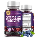 (2 팩) Bromelain 아연 Elderberry 비타민 C D3 K2의 심장 혈관, 면역 체계 & 알레르기를 위한 Bromelain 500mg를 가진 Quercetin 1000mg 보충교재, Vegan Gummy 성인 & Kid
