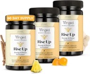 Winged Wellness Rise Up, Energy & Focus Gummies for Women - 자연 카페인, Ashwagandha, B12, Nootropics Alpha-GPC 및 Lion 's Mane - Pineapple, 180 Gummies와 매일 두뇌 Boost Gummy 보충