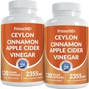 5-in-1 Ceylon Cinnamon 캡슐 2355mg - Turmeric, Panax Ginseng 및 Bioperine (120 카운트, 팩 2)가있는 Apple Cider Vinegar 캡슐